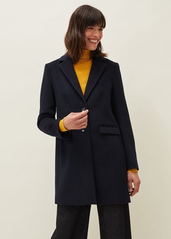 Phase Eight Lydia Wool Smart Coats Navy Australia | CR6784019